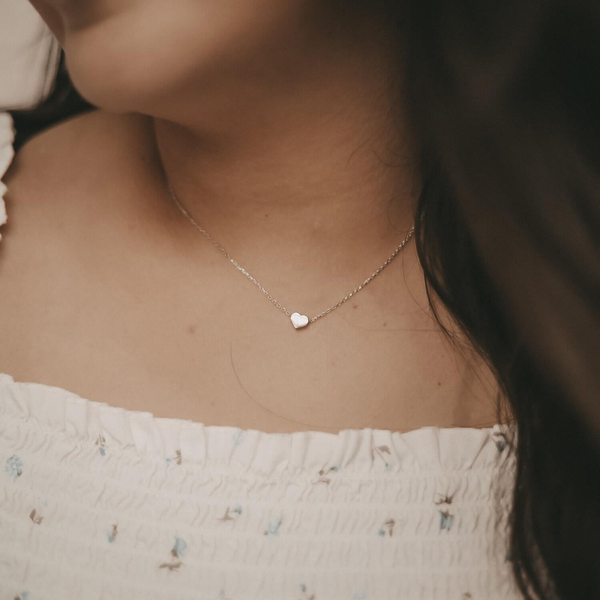 Kette "Lia" mit Herz - 40-45 cm (Silber)