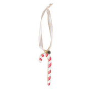 Baumschmuck "Zuckerstange" - 3,1x9,6 cm (Gold/Rot)