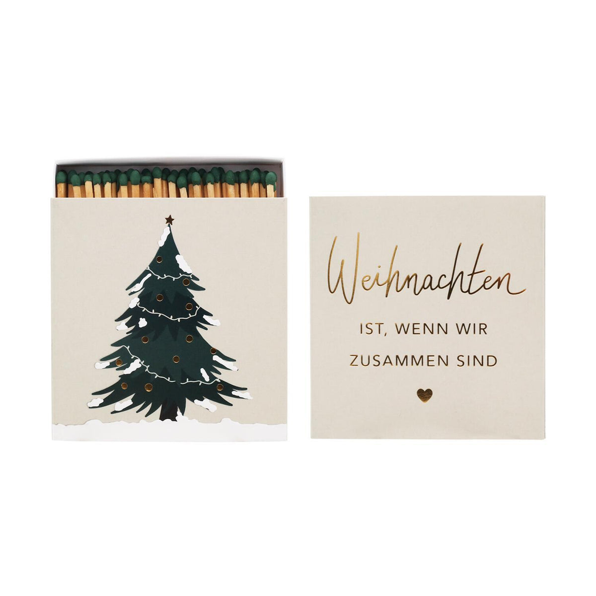 Streichhölzer "Weihnachten" - 10,1x10,3x1,5 cm (Weiß)