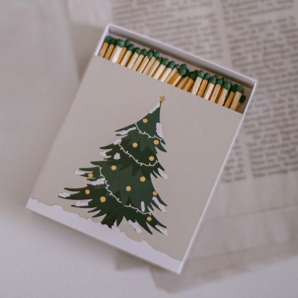 Streichhölzer "Weihnachten" - 10,1x10,3x1,5 cm (Weiß)