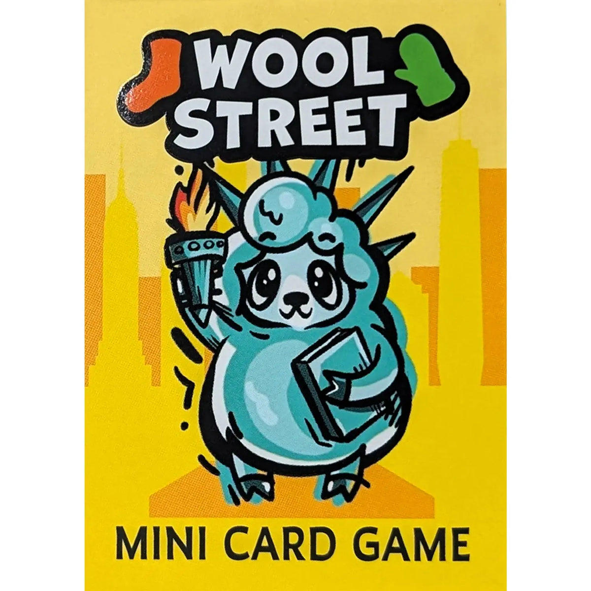 Vorderseite der Kartenspielbox mit blauem Panda-Illustration und „MINI CARD GAME“