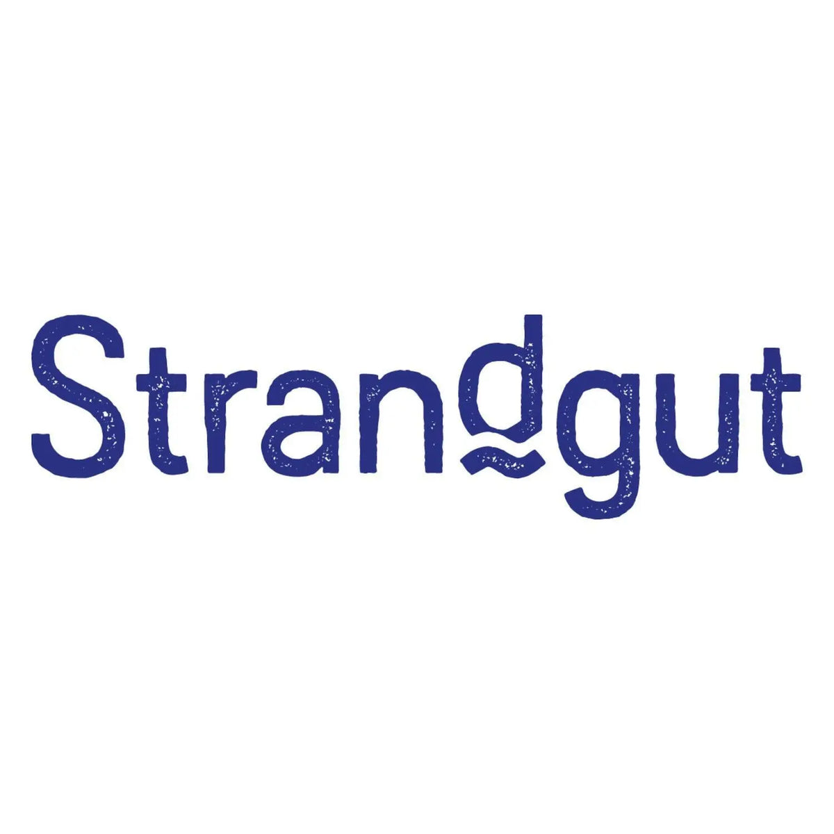 Blauer Strandgut-Schriftzug