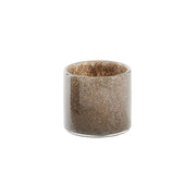 Windlicht "Linen - Glitzer Bubbles" - 8 cm (Taupe)