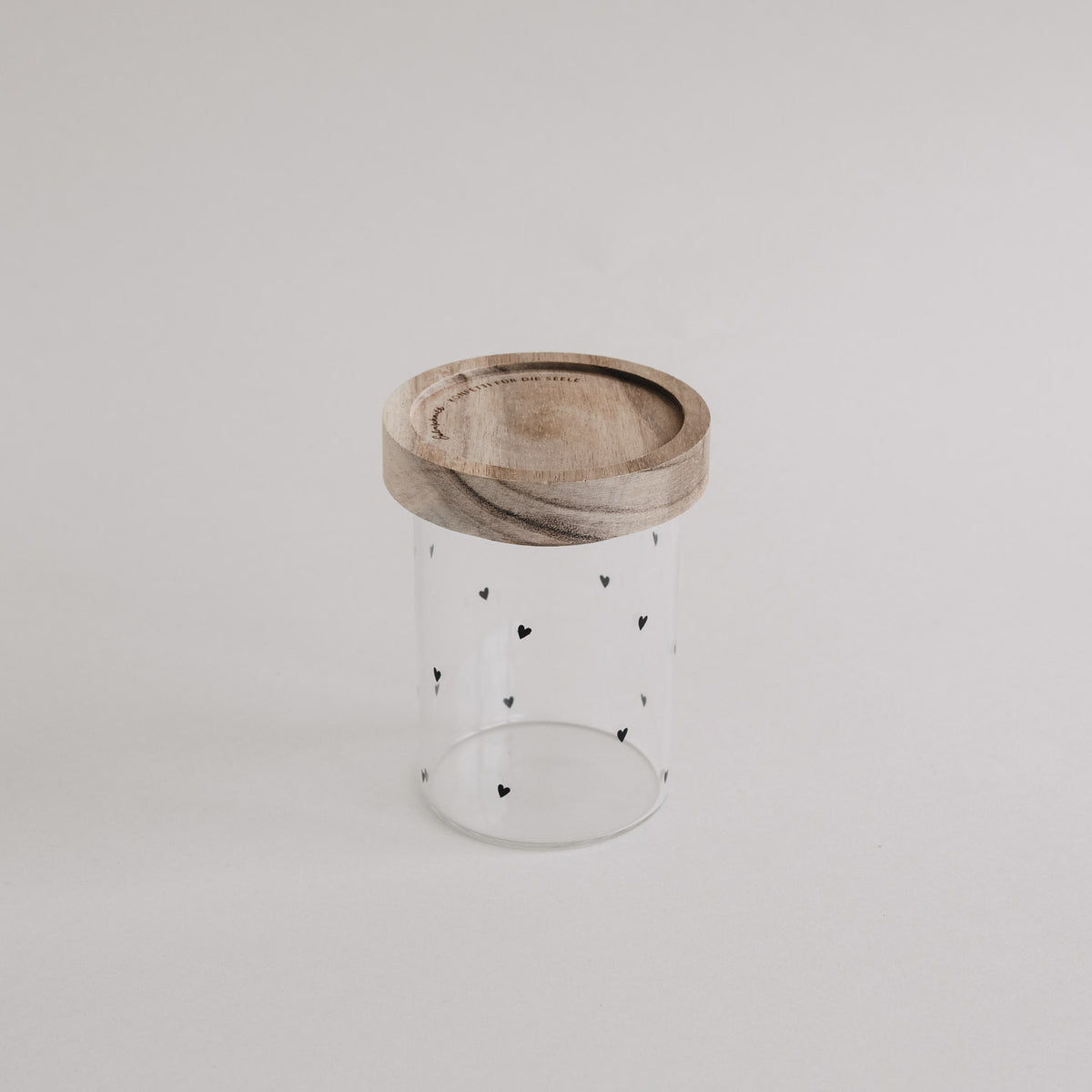 Mini Vorratsglas "Herzen" (Schwarz)