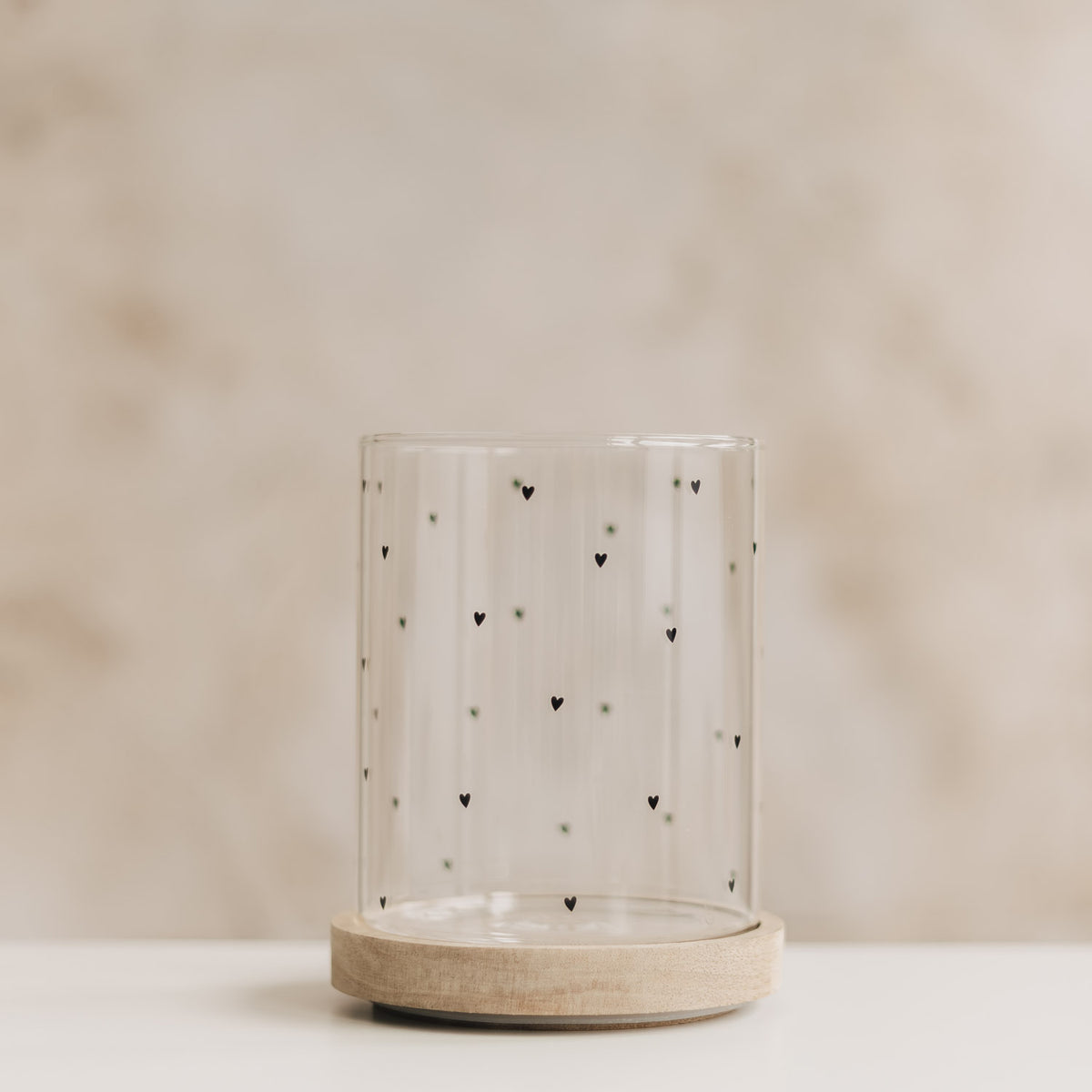 Vorratsglas "Herzen" - 13 cm (Schwarz)