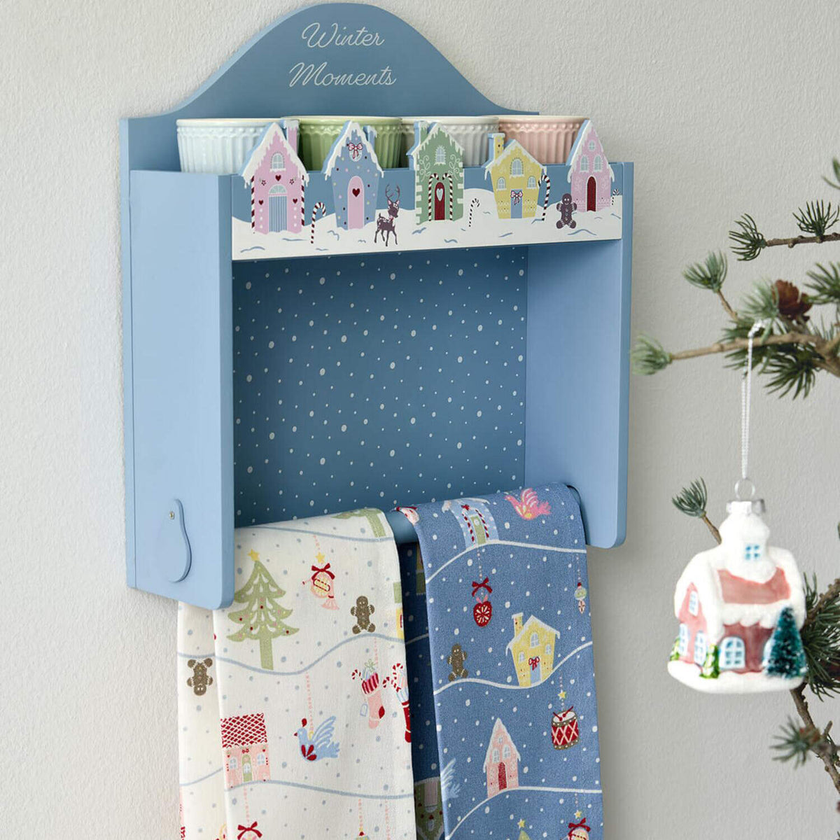 Küchenregal mit Gewürzablage "Laura Homes" - 9x31x33 cm (Dusty Blue)