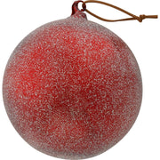 Weihnachtskugel mit Glitzer "Winter" - Extragroß (Rot)