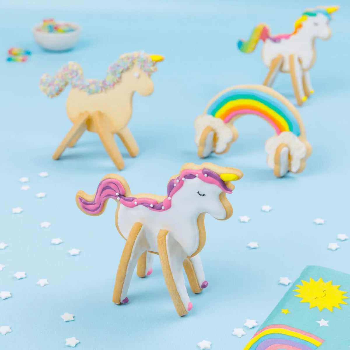 Keksausstecher-Set "Einhorn & Regenbogen Magic 3D"