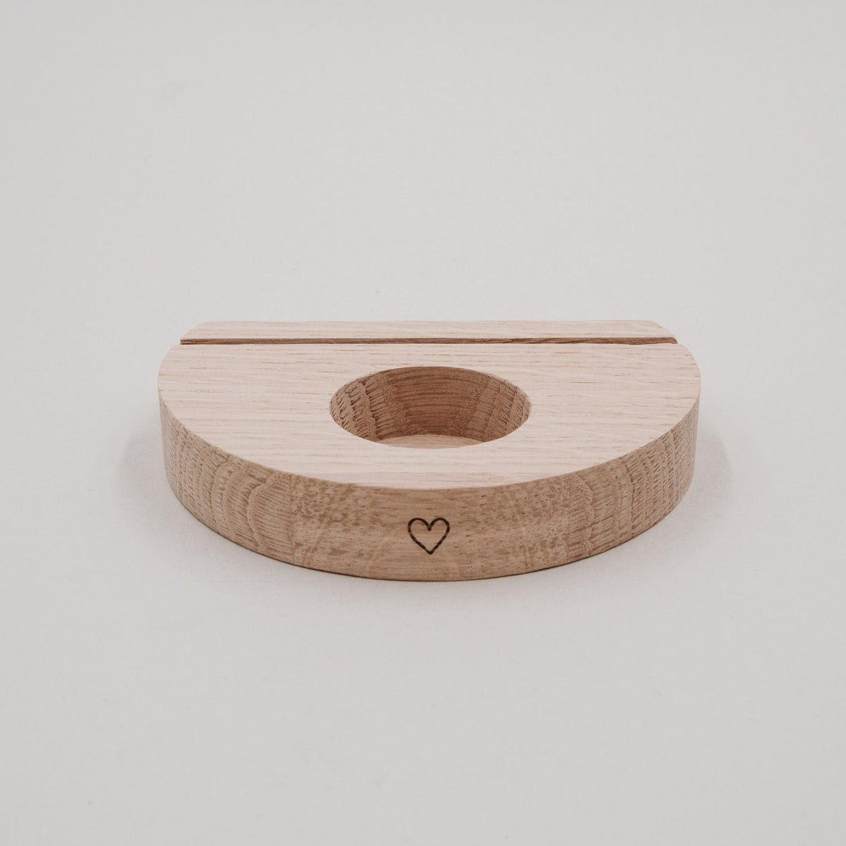 Teelicht-Kartenhalter "Herz" - 11,2x8x2 cm (Natur)