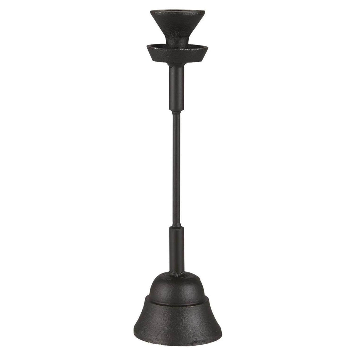 Kerzenständer für Stabkerzen - handgefertigt 34,5 cm (Schwarz)