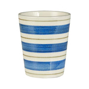 Becher "Nordby - Streifen längs breit" - 160 ml (Natur/Blau/Grün)