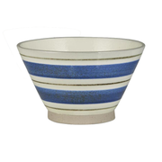 Schale "Nordby - Streifen längs breit - 12x7 cm (Natur/Blau/Grün)