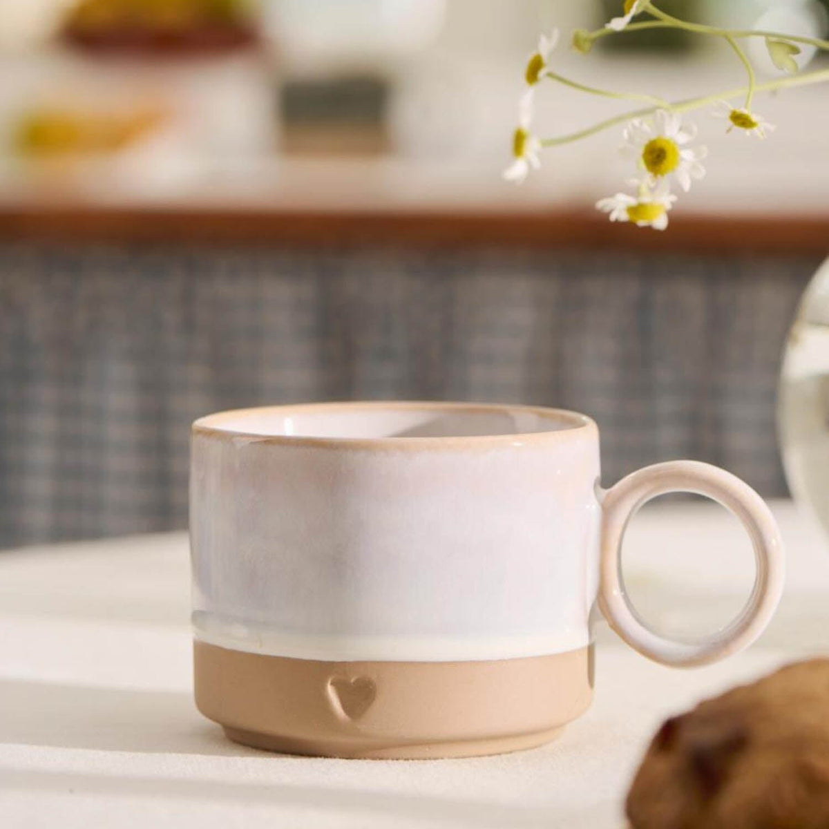 Tasse "Heart" - 290 ml (Mattbraun/Weiß)