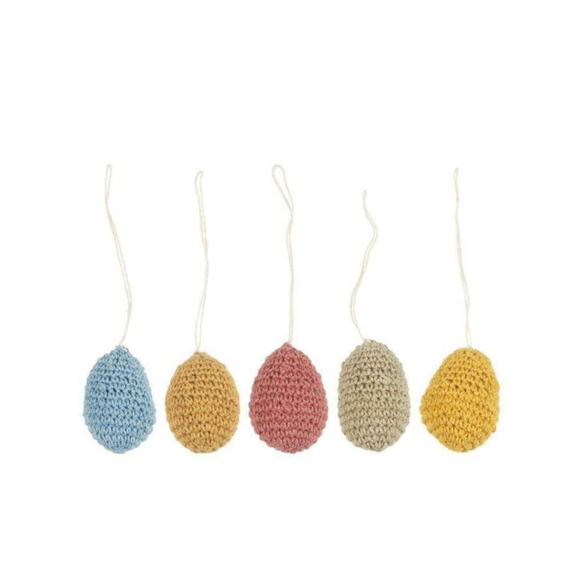Osterei im 5er-Set - 4x5 cm (Hellblau/Ocker/Pink/Nude/Orange)