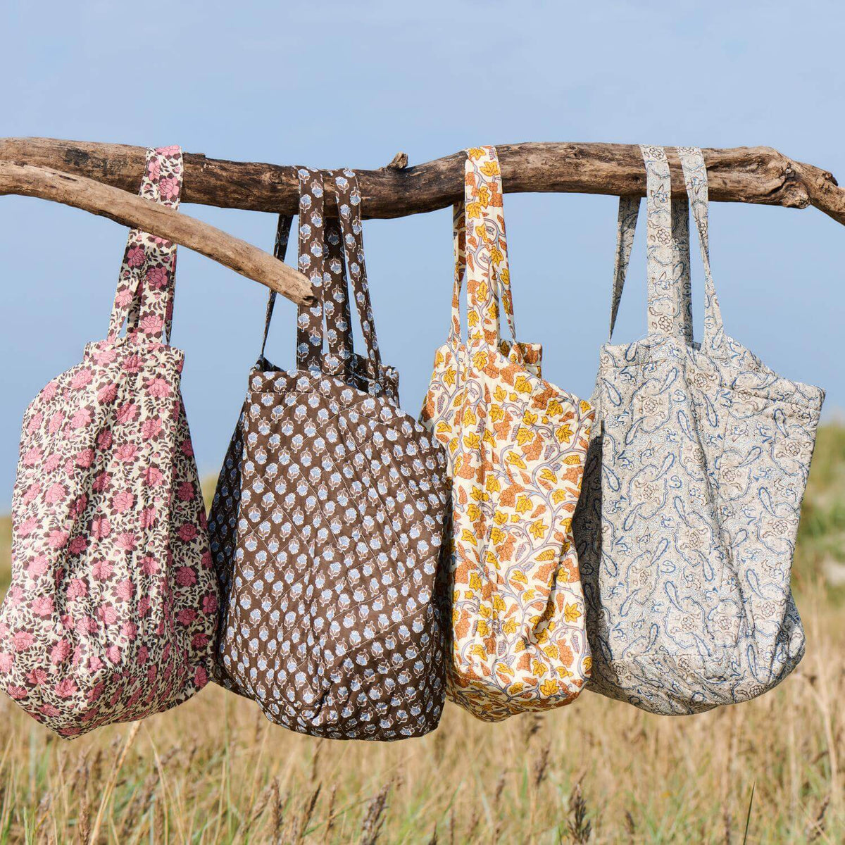 Tasche mit Blumenmuster (Rosa/Braun)