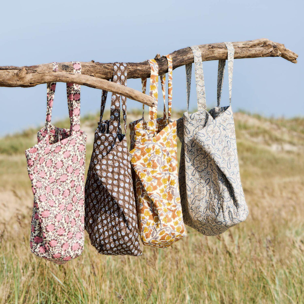 Tasche mit Blumenmuster (Rosa/Braun)