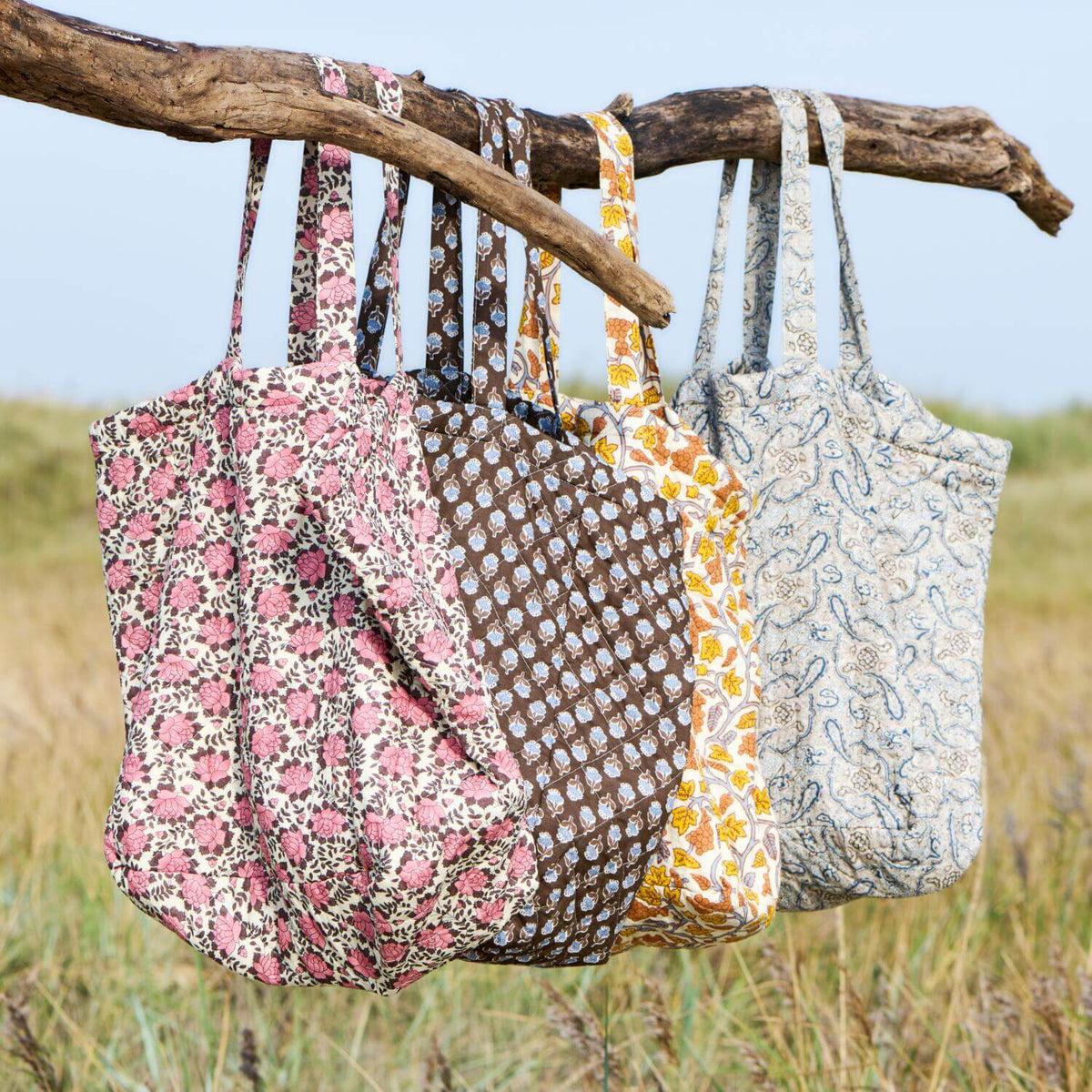 Tasche mit Blumenmuster (Rosa/Braun)