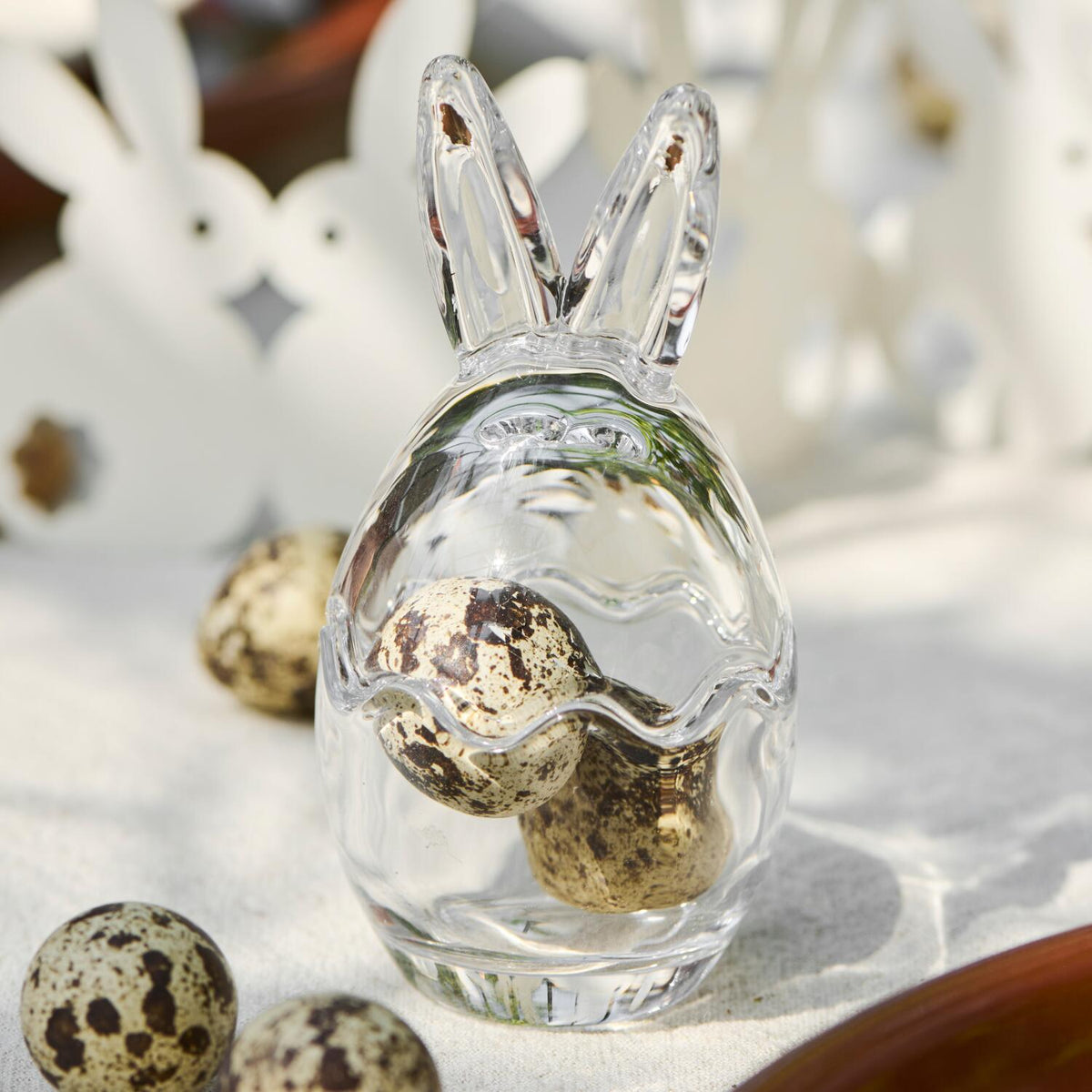 Osterei-Glasdose mit Hasenohren zweiteilig - ø 5,5 cm (Klar)