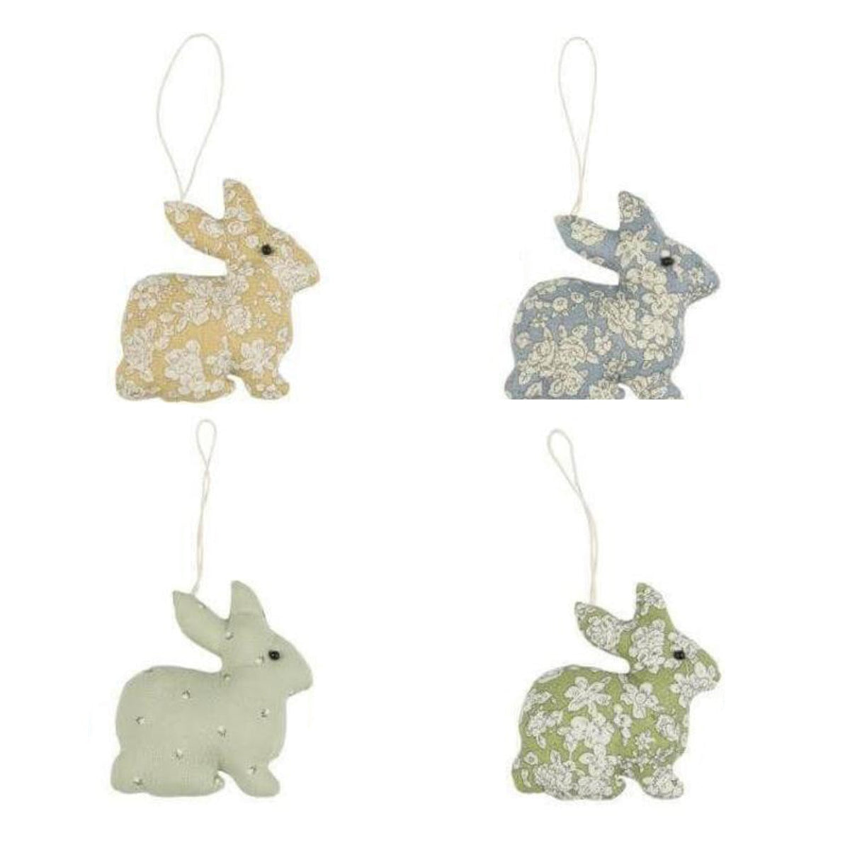 Osterhase "Blumen" im 4er-Set - 10,5x3x11 cm (Bunt)