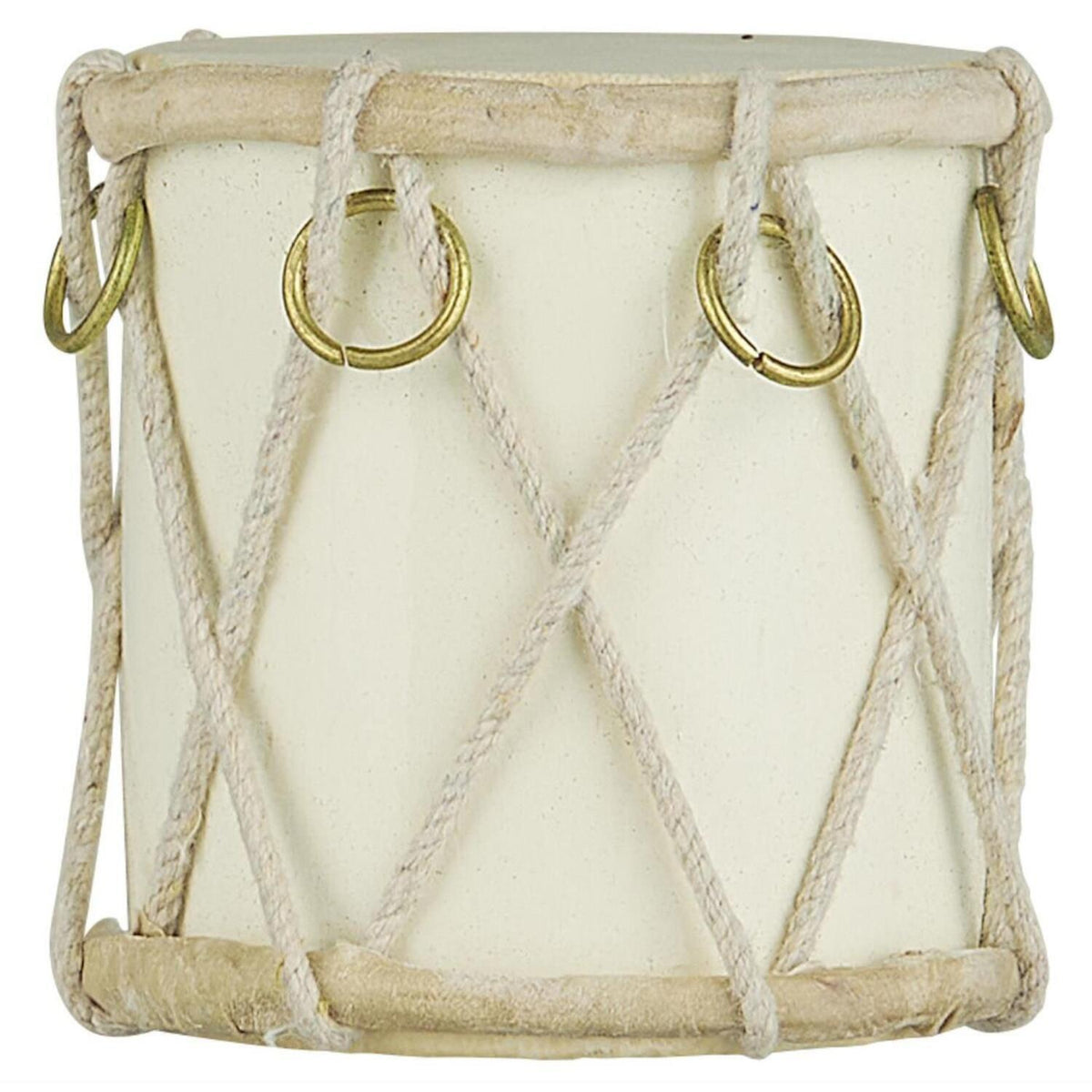 Weihnachtsdeko "Trommel" - ø 7 cm (Creme)