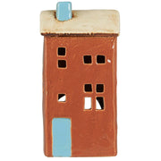 Teelicht-Haus "Brighton" - 11,3x7,5x13,2 cm (Türkis)