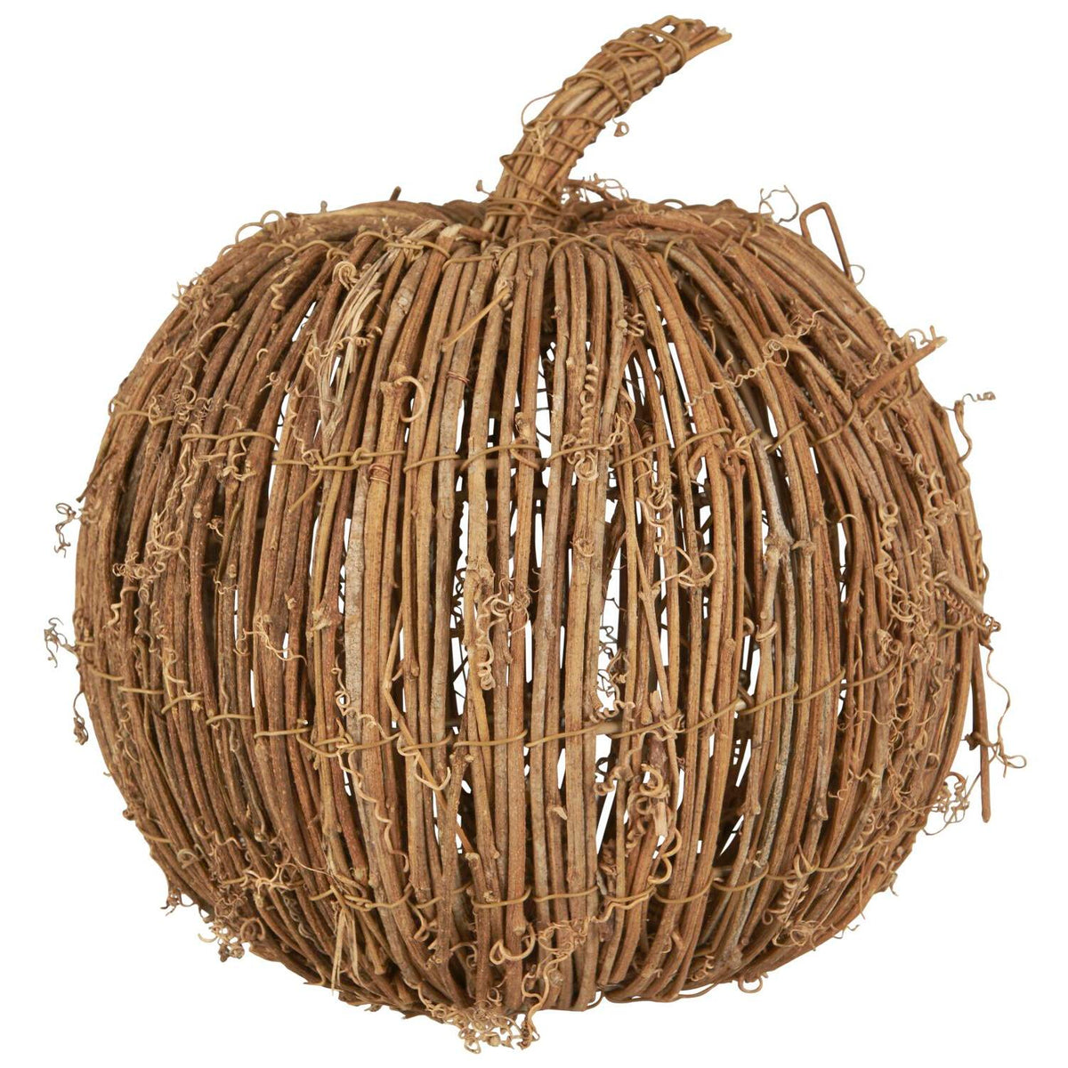 Dekokürbis aus Zweigen - 26x27 cm (Natur)