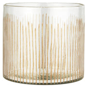Glas mit eingravierten Streifen "Hurricane" - ø 18,5 cm (Transparent/Gold)