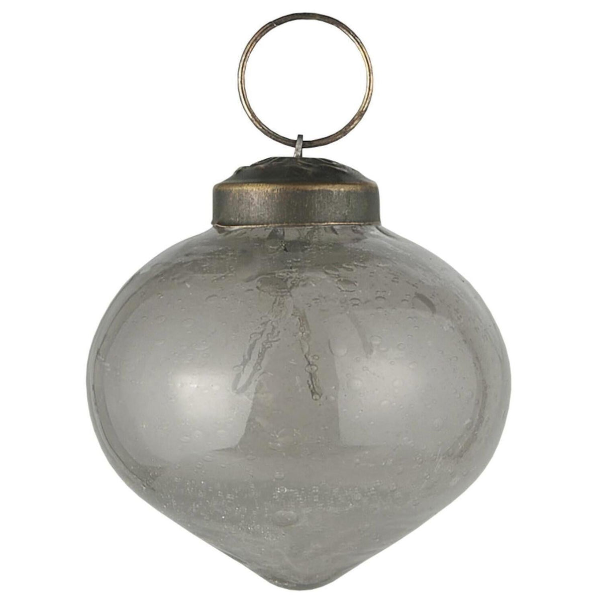 Zwiebelförmige Weihnachtskugel "Bubbled" - 5,2x5,4 cm (Grau)