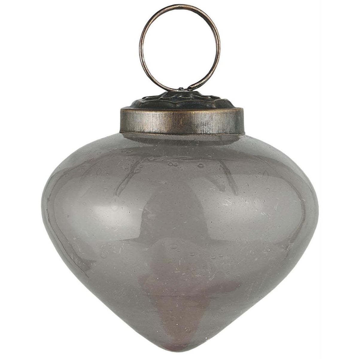 Zwiebelförmige Weihnachtskugel "Bubbled" - 6,3x6 cm (Grau)