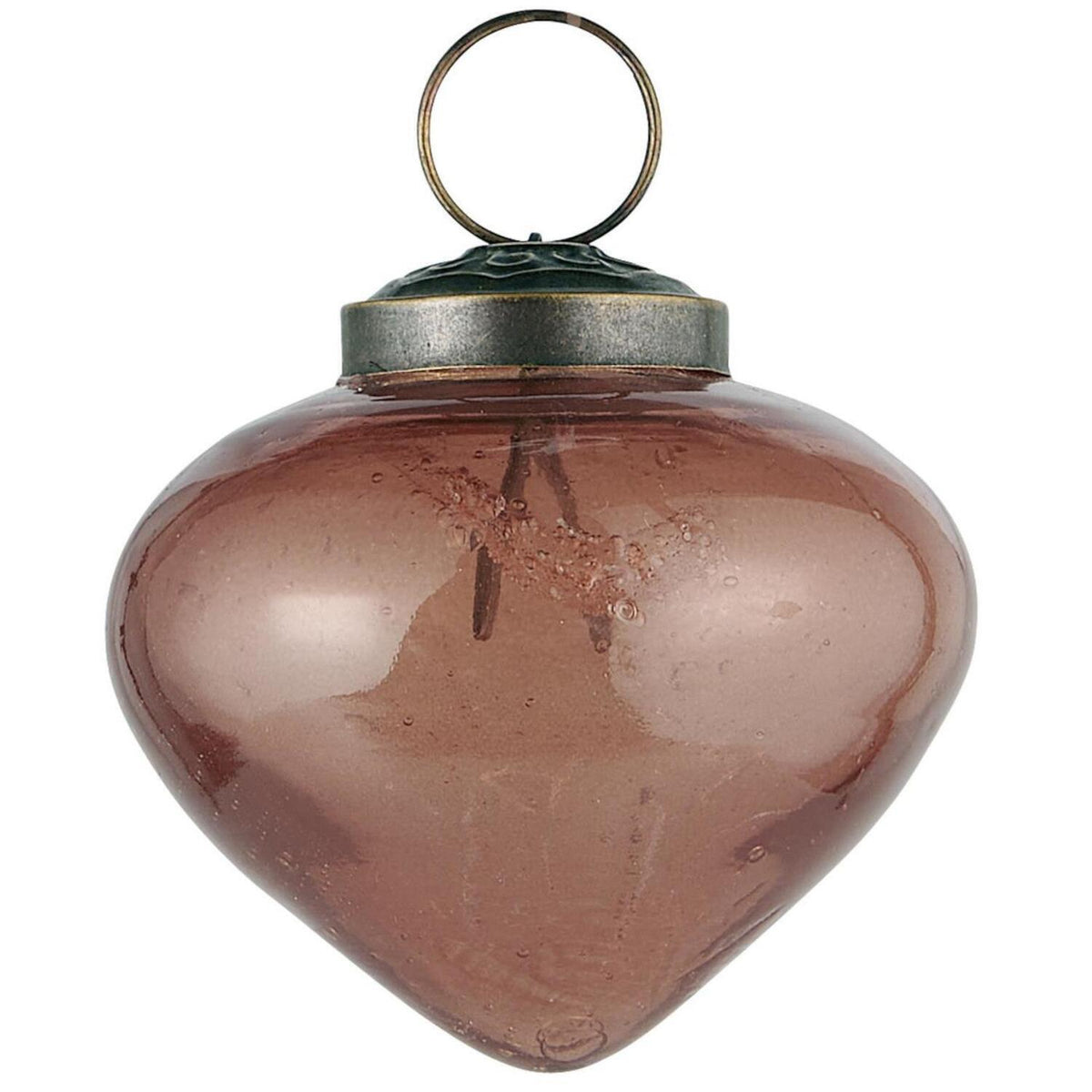 Zwiebelförmige Weihnachtskugel "Bubbled" - 6,3x6 cm (Faded Rose)