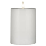 LED-Stumpenkerze mit warmer Flamme - 10 cm (Weiß)
