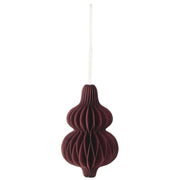 Weihnachtsschmuck zum Hängen "Tropfen" - 6x10 cm (Bordeaux)