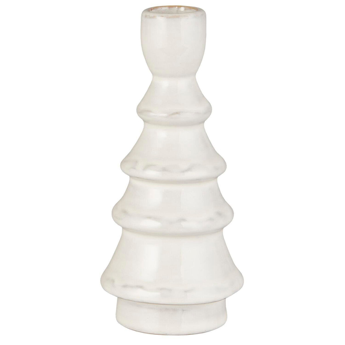 Kerzenhalter gerillt - 16 cm (Weiß)