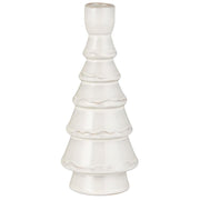 Kerzenhalter gerillt - 20,5 cm (Weiß)