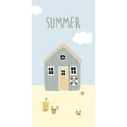 Papierservietten mit Strandhaus - 40x40 cm (Blau/Gelb)