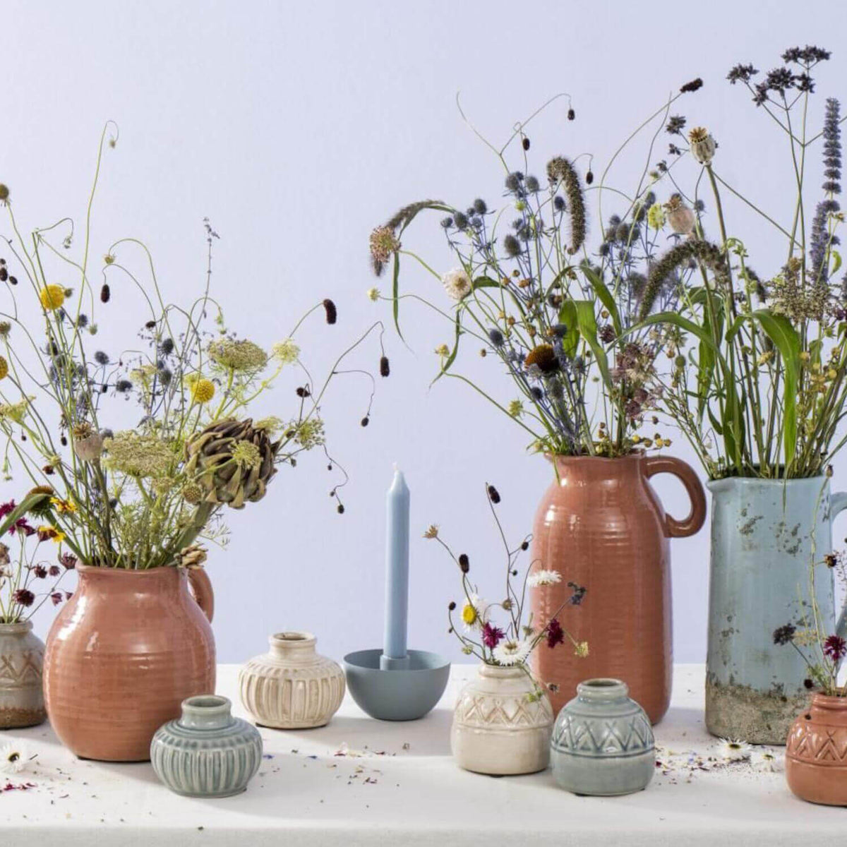 Vase "Lea" im 2er-Set (Creme)