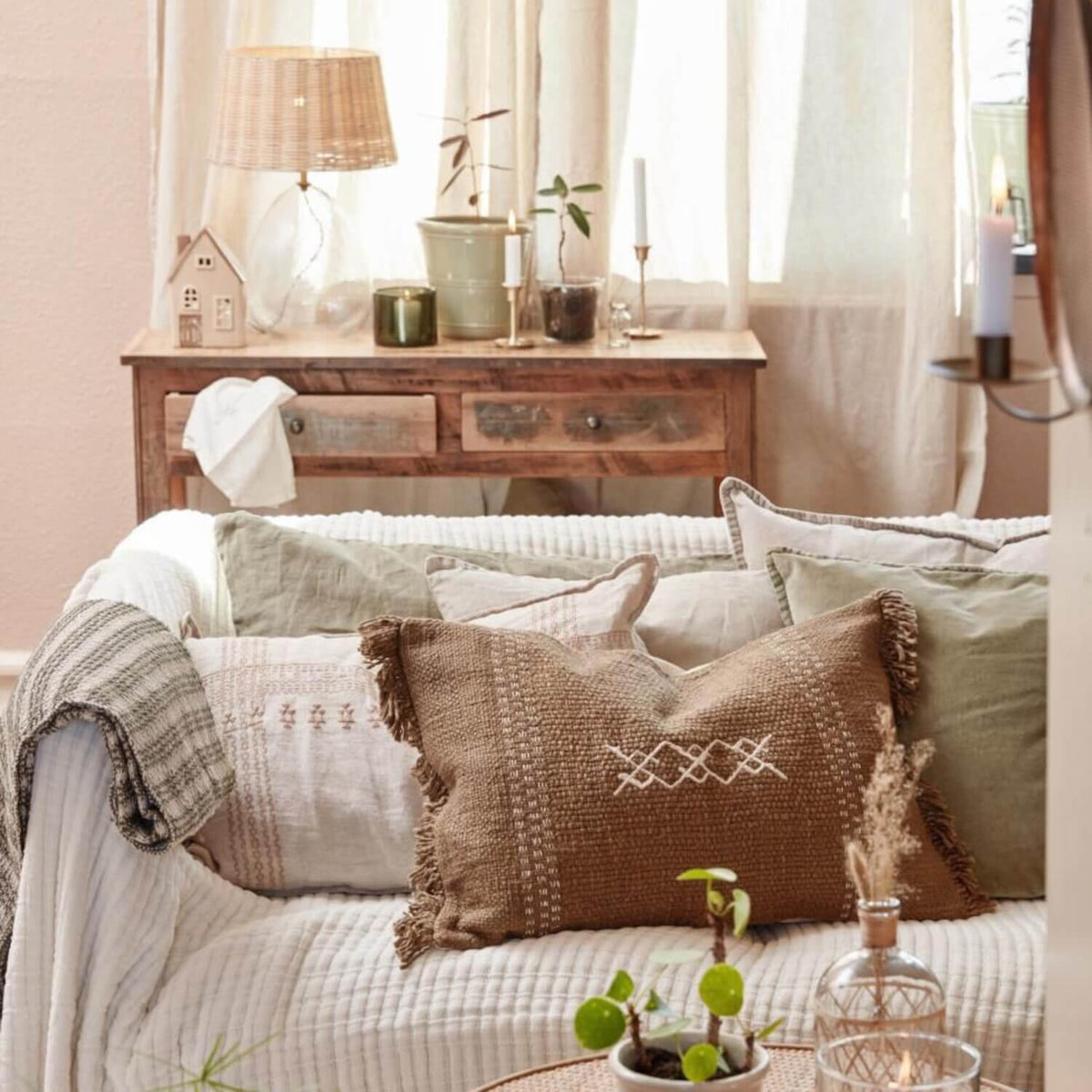 Kissenbezug "Safi" - 60x40 cm (Olive)