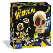 Spielbox Geisterjagd mit Totenschädeln und Zapper-Illustrationen