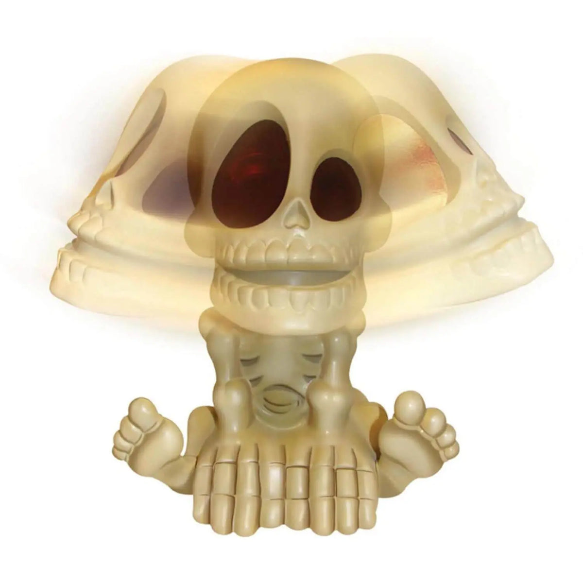 Geisterjagd-Geistfigur: Totenschädel in hellem Beige mit roten Augen