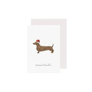 Klappkarte "Weihnachtsdackel" - 10,5x14,8 cm (Weiß)
