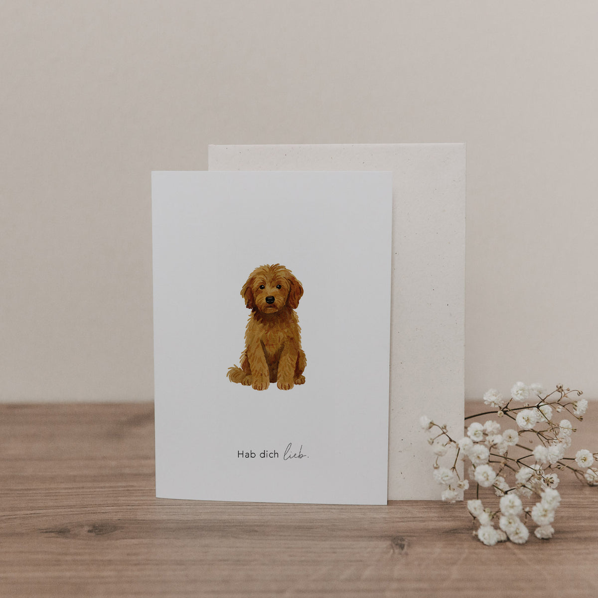 Klappkarte "Hund" - 10,5x14,8 cm (Weiß)