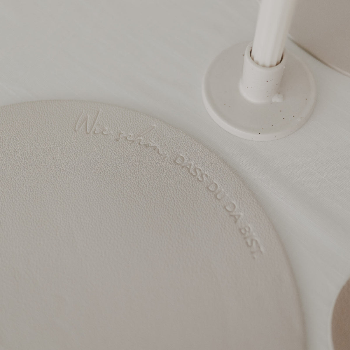 Wendbares Platzset "Wie schön" - 35 cm (Creme)