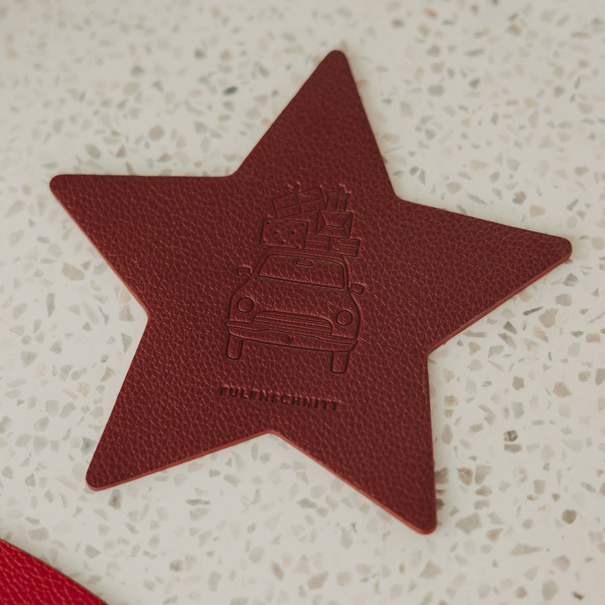 Wendbare Untersetzer "Sternform - Merry Christmas" im 2er Set (Rot)