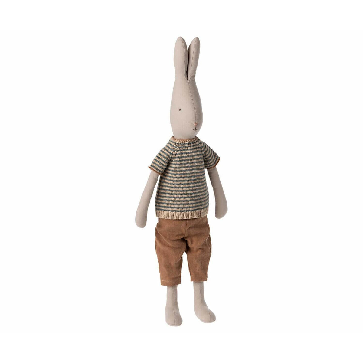 Hose und Strickpullover - Größe 4 (Braun/Gestreift)