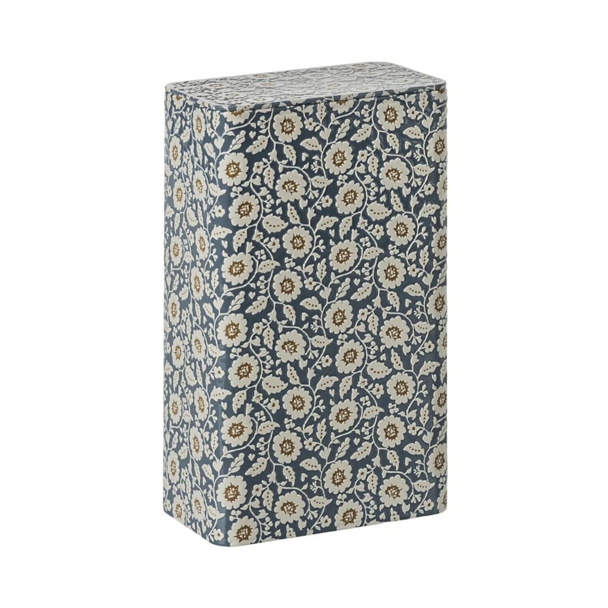 Metallbox mit Blumen im 2er-Set (Blau/Braun)