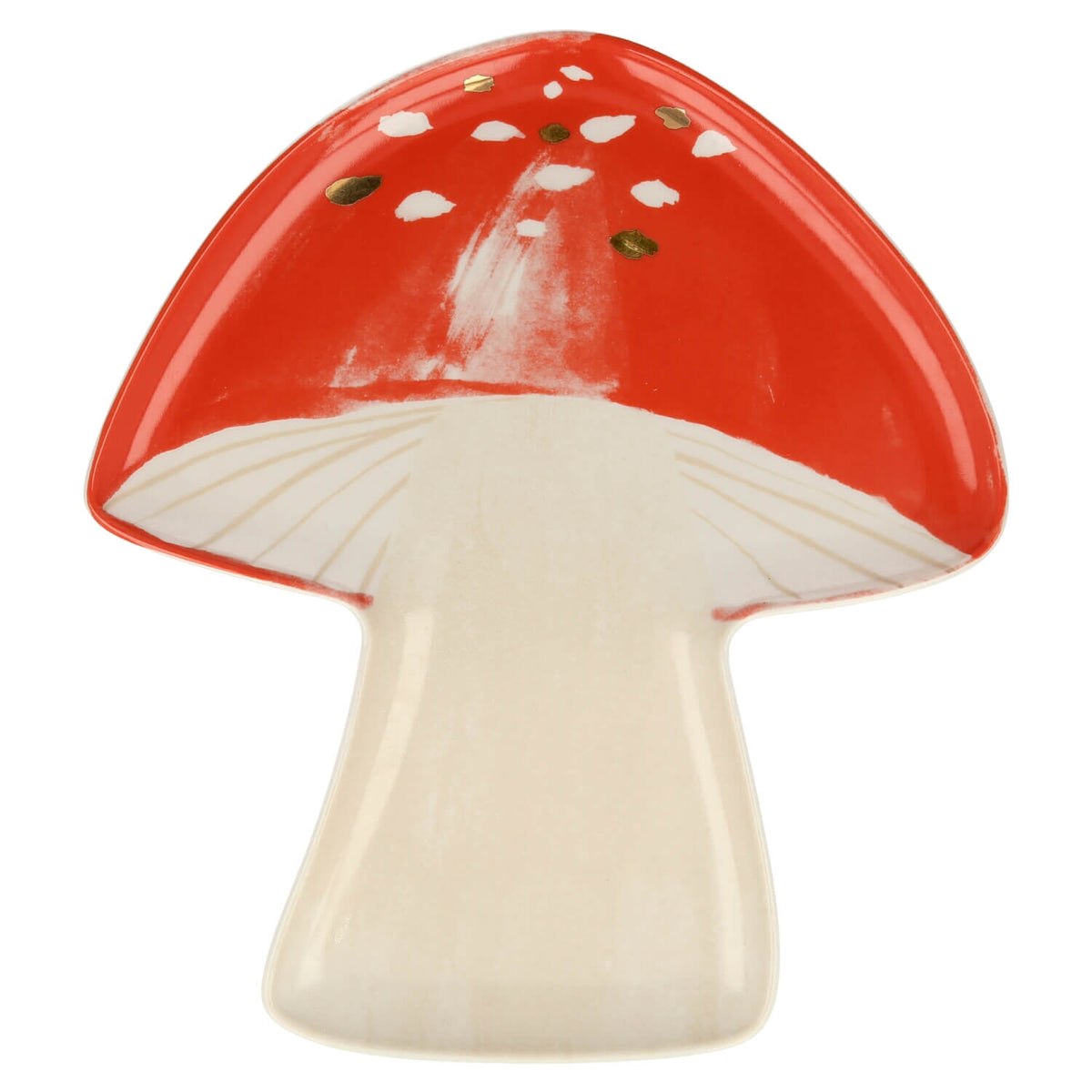 Servierplatte aus Porzellan "Pilz" - 24,1x21,6 cm (Rot/Weiß)