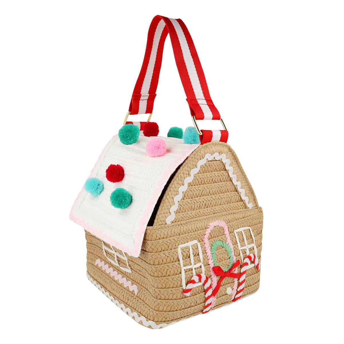 Tasche "Lebkuchenhaus" - 17,8x17,8x21,6 cm (Bunt)