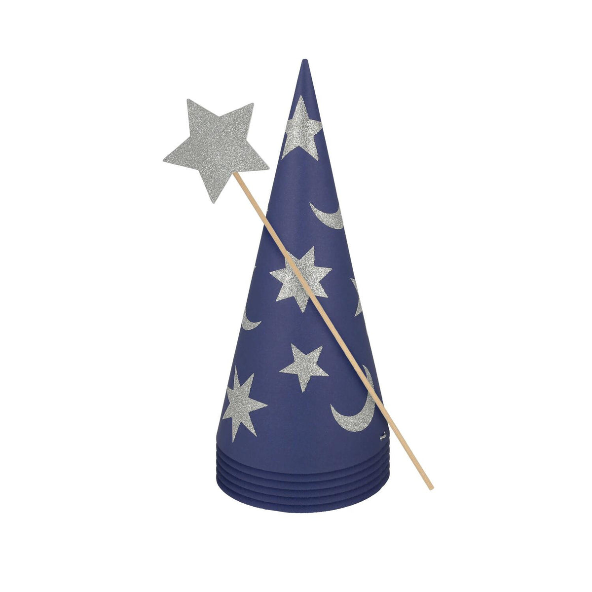 Partyhüte & Zauberstäbe "Wizards" - 10,2x21,6 cm (Blau)