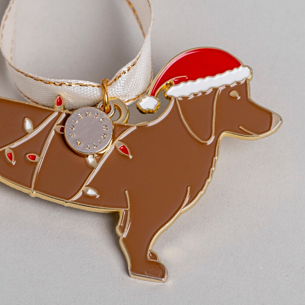 Baumschmuck "Weihnachtsdackel" - 8x5,2 cm (Braun)
