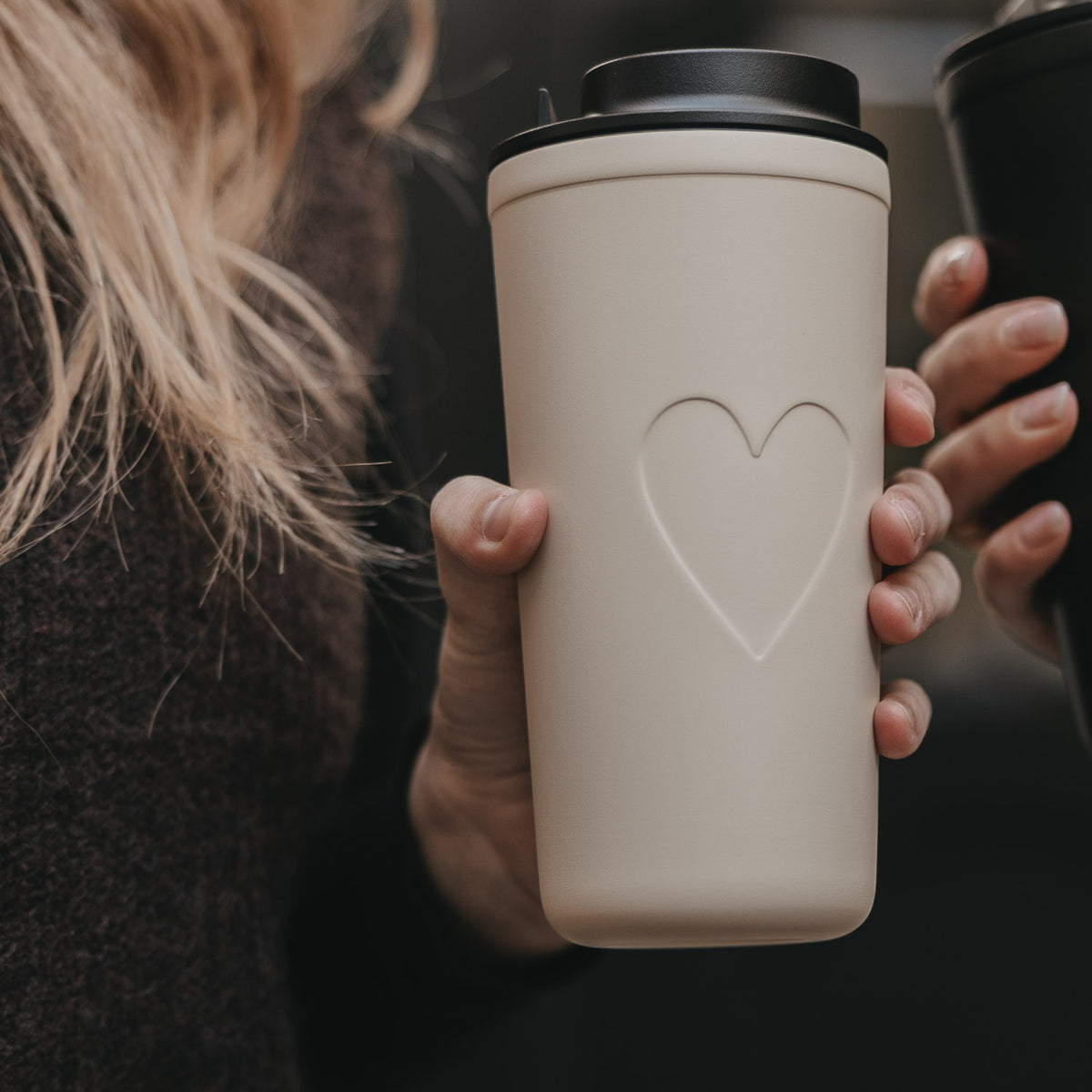 To go Becher "Herz" - 540 ml (Creme)